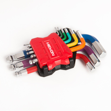 9pcs multi bike bicycle repair hand tool kit metric L sharpe colorful short arm ball point head allen hex hexagon key wrench set